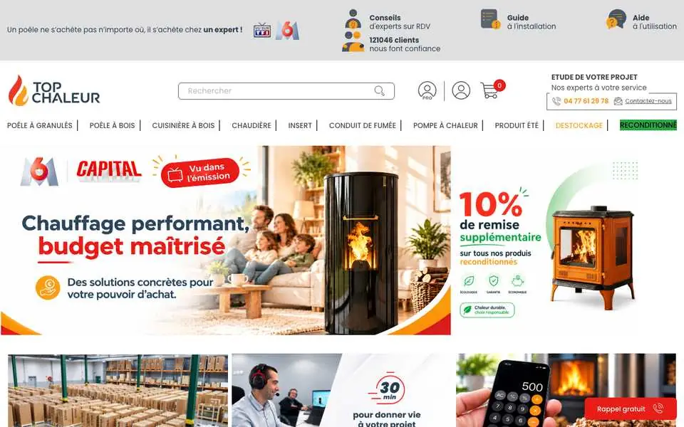 Boutique Top Chaleur, catalogue chauffage